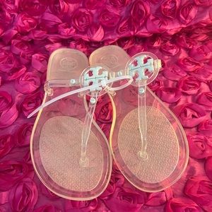 Tory Burch Rubber T-Strap Sandals - Neutrals Sandals